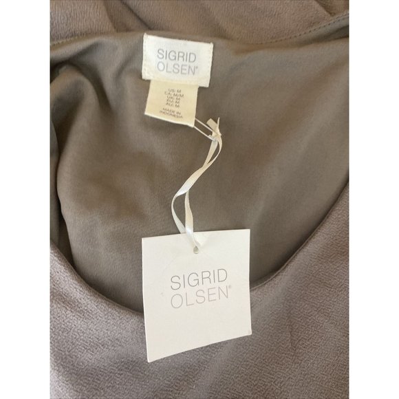 New Sigrid Olsen Dress Womens Sz Medium Gray Sleeveless Shift A Line Round Neck - Picture 7 of 8